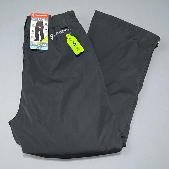 Free Country Men’s Ski Pants Large Black Snowboard Snow Winter Waterproof NWT - Picture 2 of 5